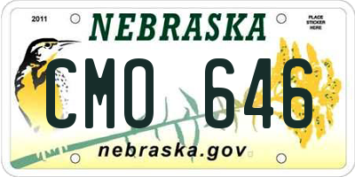 NE license plate CMO646