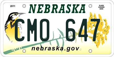 NE license plate CMO647