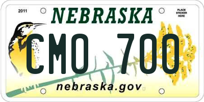 NE license plate CMO700