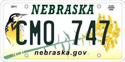 NE license plate CMO747
