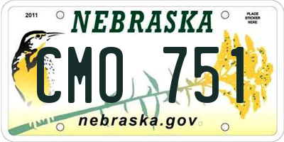 NE license plate CMO751