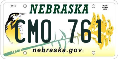 NE license plate CMO761