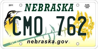 NE license plate CMO762