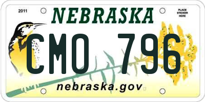 NE license plate CMO796