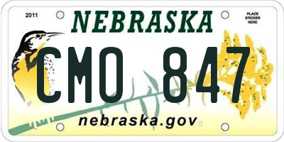 NE license plate CMO847