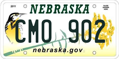 NE license plate CMO902