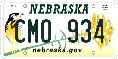 NE license plate CMO934