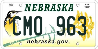 NE license plate CMO963