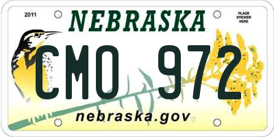 NE license plate CMO972