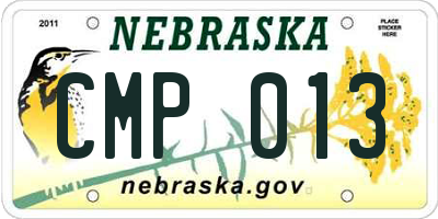 NE license plate CMP013