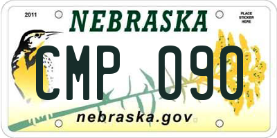 NE license plate CMP090