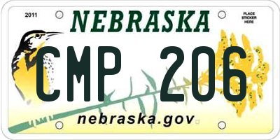 NE license plate CMP206