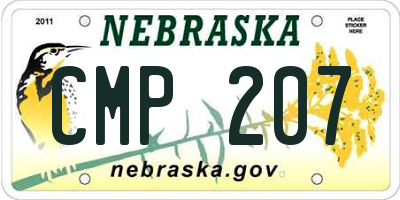 NE license plate CMP207