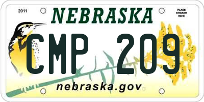 NE license plate CMP209