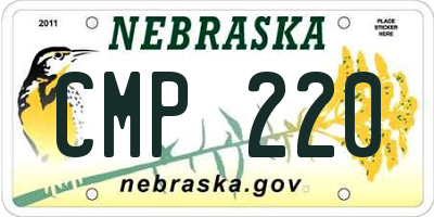 NE license plate CMP220