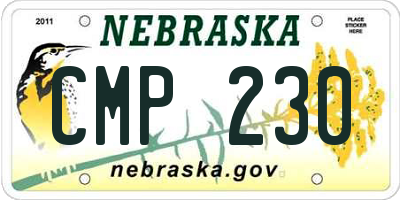 NE license plate CMP230