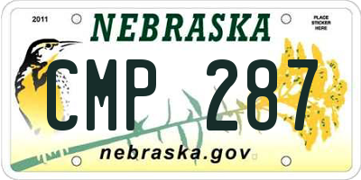 NE license plate CMP287