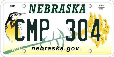 NE license plate CMP304