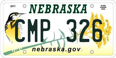 NE license plate CMP326