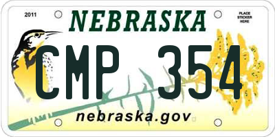NE license plate CMP354