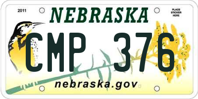 NE license plate CMP376