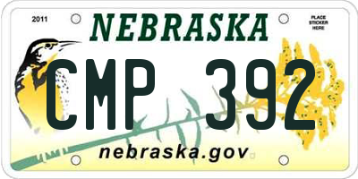 NE license plate CMP392