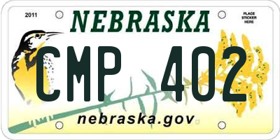 NE license plate CMP402