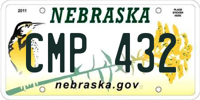 NE license plate CMP432