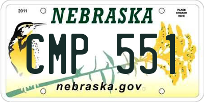 NE license plate CMP551