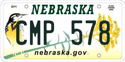 NE license plate CMP578