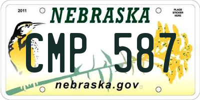 NE license plate CMP587