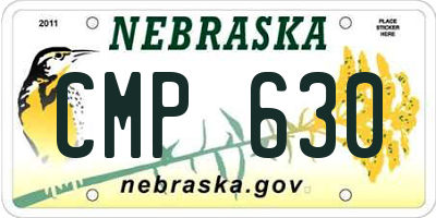 NE license plate CMP630