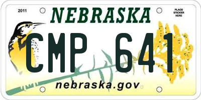 NE license plate CMP641
