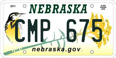 NE license plate CMP675
