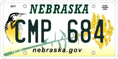 NE license plate CMP684