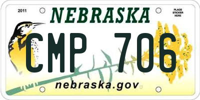 NE license plate CMP706