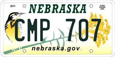 NE license plate CMP707