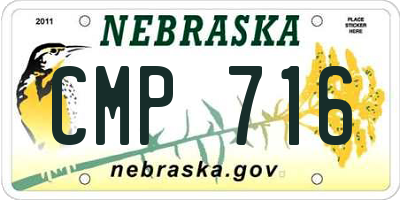 NE license plate CMP716