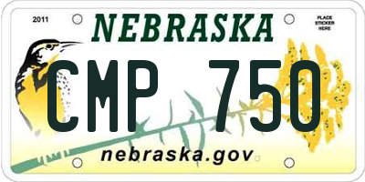 NE license plate CMP750