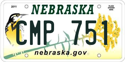 NE license plate CMP751