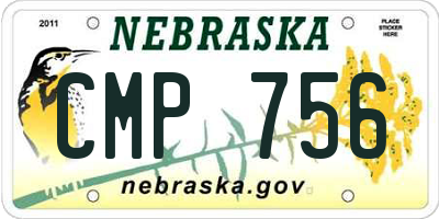 NE license plate CMP756