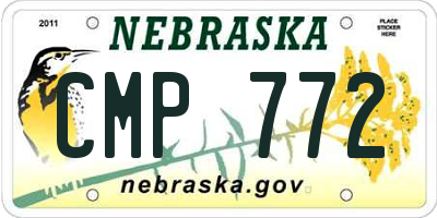 NE license plate CMP772