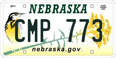 NE license plate CMP773