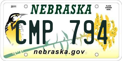 NE license plate CMP794