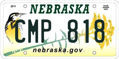 NE license plate CMP818