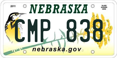 NE license plate CMP838