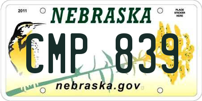 NE license plate CMP839