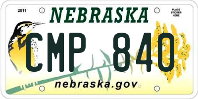 NE license plate CMP840