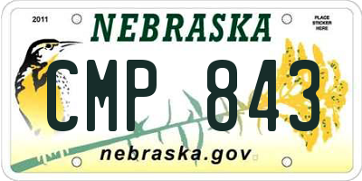 NE license plate CMP843