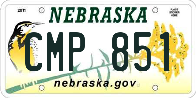 NE license plate CMP851